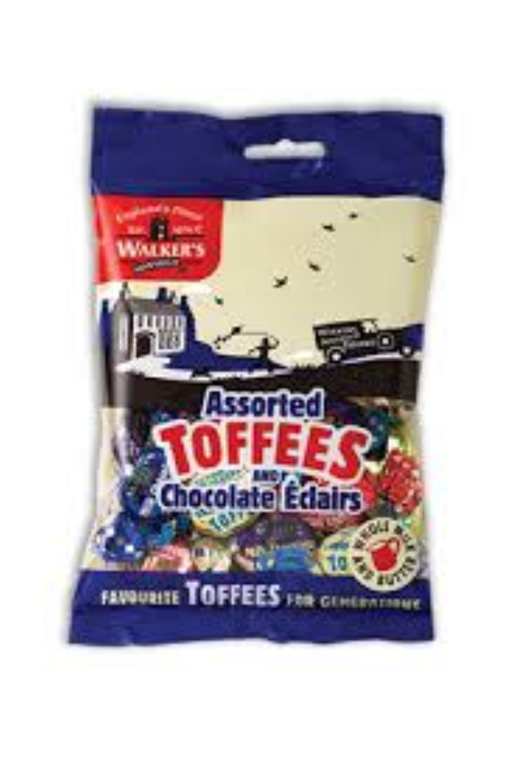 WALKERS ASSRTD TOFFEES & CHOC ECLAIRS 150G
